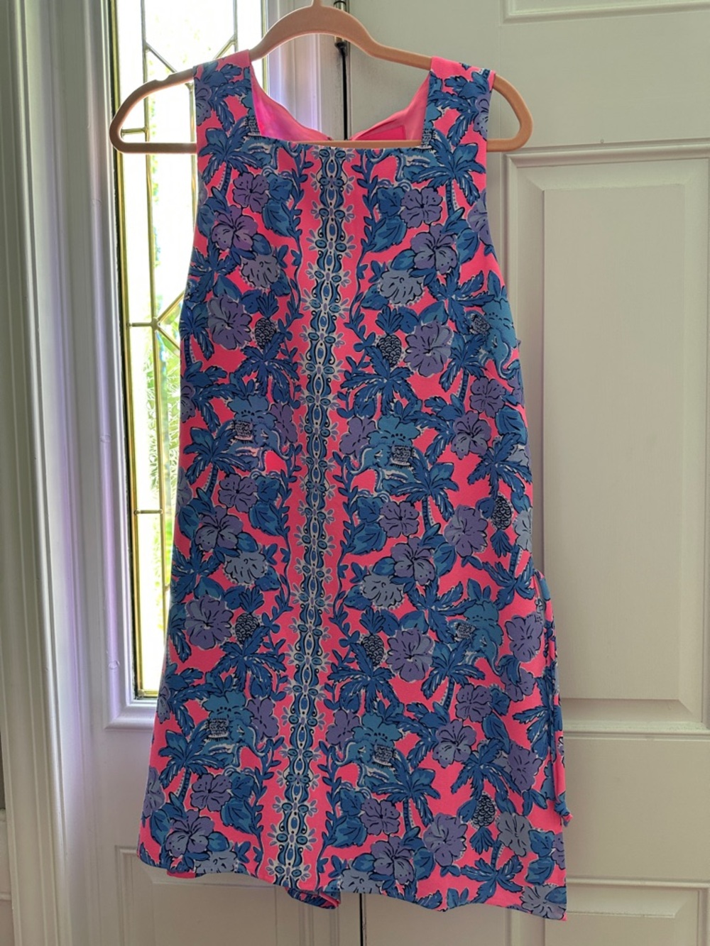 Lilly Pulitzer Pink and Blue Floral A-Line Dress/Romper Skirt